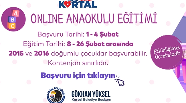 Kartal Belediyesi'nden Ücretsiz Online Anaokulu Eğitimi