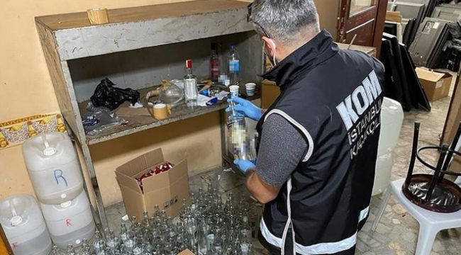 İstanbul'da 2 bin 162 litre sahte içki ele geçirildi