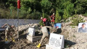 Bozkurt'ta Toprak Altında Kalan Şehitlik, Yeniden Gün Yüzüne Çıkarıldı