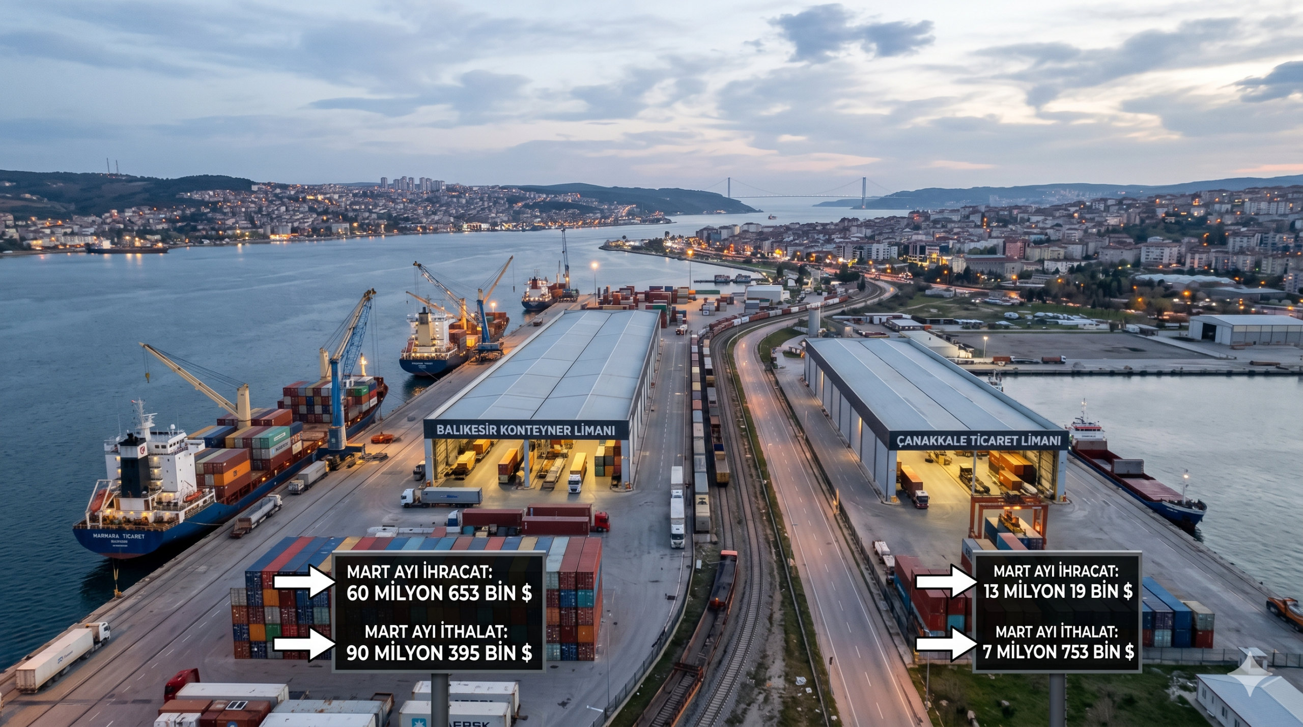 DIŞ TİCARET RAKAMLARI AÇIKLANDI: BALIKESİR VE ÇANAKKALE'DE MART AYI BİLANÇOSU NETLEŞTİ