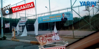 Ak Parti Pankartları Parçalandı