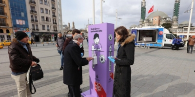 Dezenfektan Noktaları Kuruldu