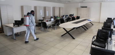 Maltepe'de devlet daireleri dezenfekte edildi